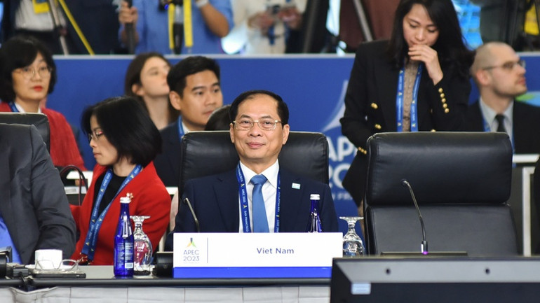 Bộ trưởng Ngoại giao Bùi Thanh Sơn phát biểu tại Hội nghị. Bộ trưởng Ngoại giao Bùi Thanh Sơn phát biểu tại Hội nghị.