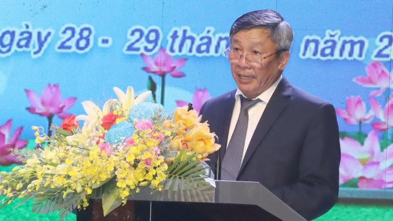 Phó Bí thư Thường trực Tỉnh ủy Đồng Nai Hồ Thanh Sơn phát biểu tại Đại hội.