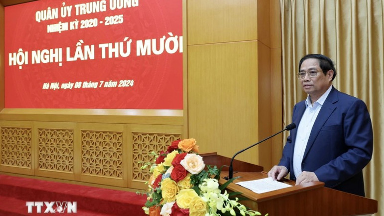 Thủ tướng Phạm Minh Chính phát biểu. (Ảnh: Nhan Sáng/TTXVN)