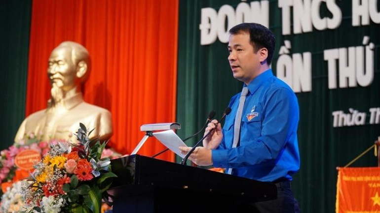 Bí thư Trung ương Đoàn, Chủ nhiệm Ủy ban Kiểm tra Trung ương Đoàn Ngô Văn Cương phát biểu tại Đại hội.