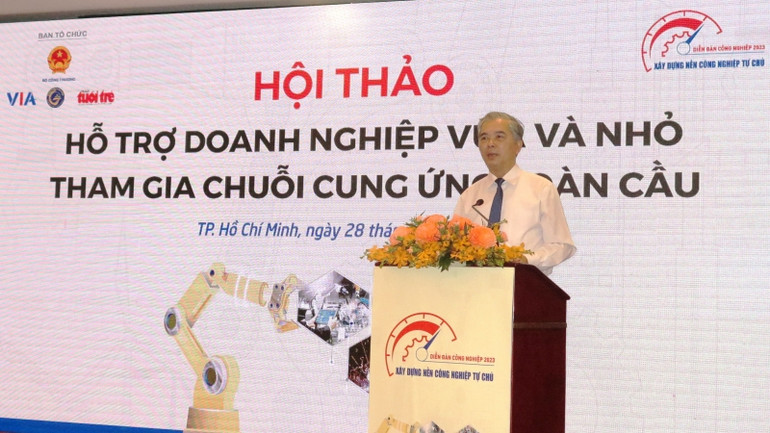 Phó Chủ tịch Ủy ban nhân dân Thành phố Hồ Chí Minh Ngô Minh Châu phát biểu tại Hội thảo.