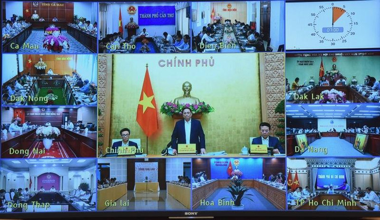 Hội nghị diễn ra dưới hình thức trực tiếp và trực tuyến đến các tỉnh, thành phố trong cả nước. (Ảnh: Trần Hải)