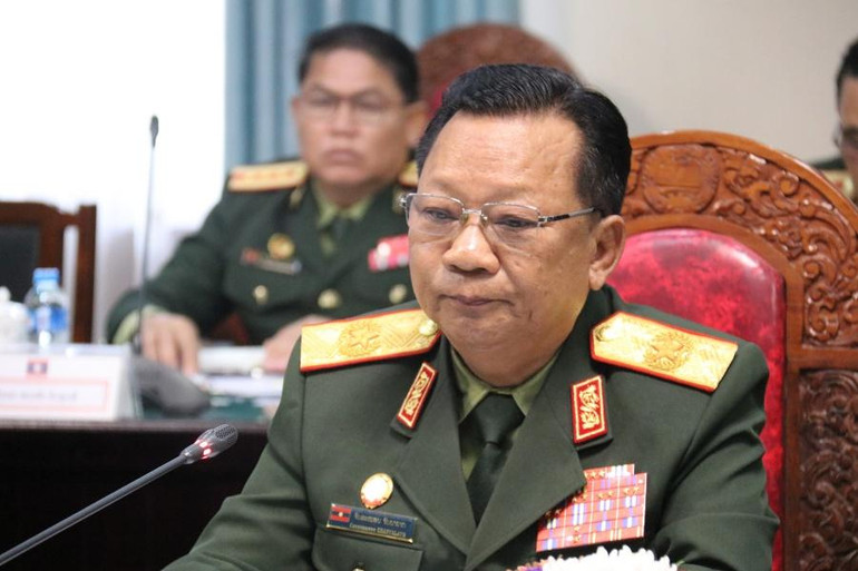 Đại tướng Chansamone Chanyalath, Phó Thủ tướng, Bộ trưởng Quốc phòng Lào. (Ảnh: Trịnh Dũng)