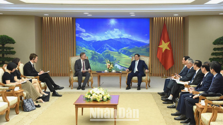 Quang cảnh buổi tiếp. (Ảnh: Trần Hải)