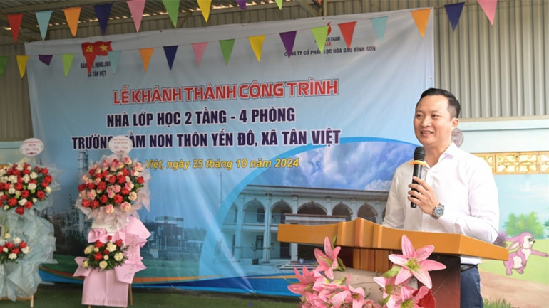 Ông Phạm Minh Nghĩa, Phó Tổng giám đốc BSR phát biểu tại lễ khánh thành.