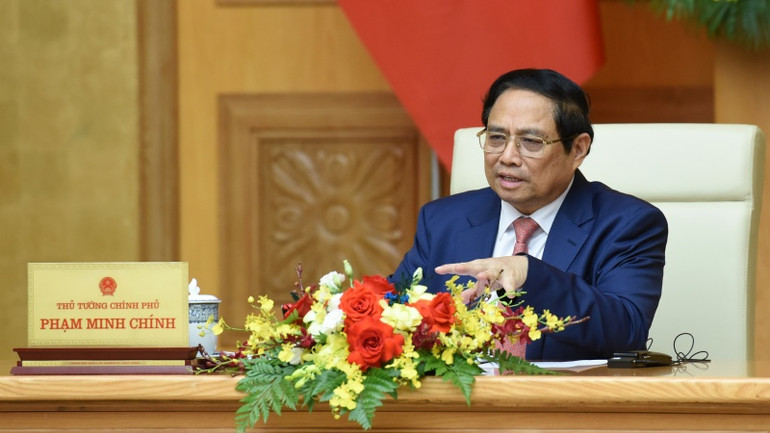 Thủ tướng Chính phủ Phạm Minh Chính phát biểu tại buổi tiếp.
