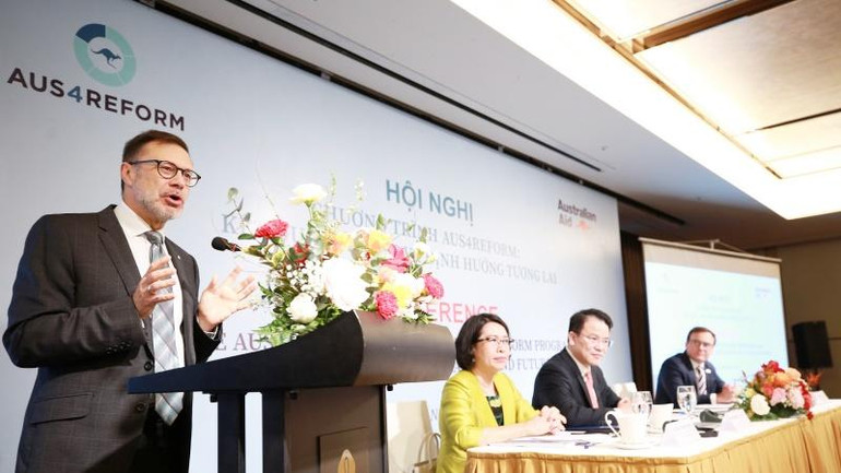 Đại sứ Australia tại Việt Nam Andrew Goledzinowski phát biểu tại Hội nghị.