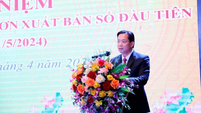 Đồng chí Hoàng Văn Nghiệm, Phó Bí thư Thường trực Tỉnh ủy Lạng Sơn phát biểu tại lễ kỷ niệm.