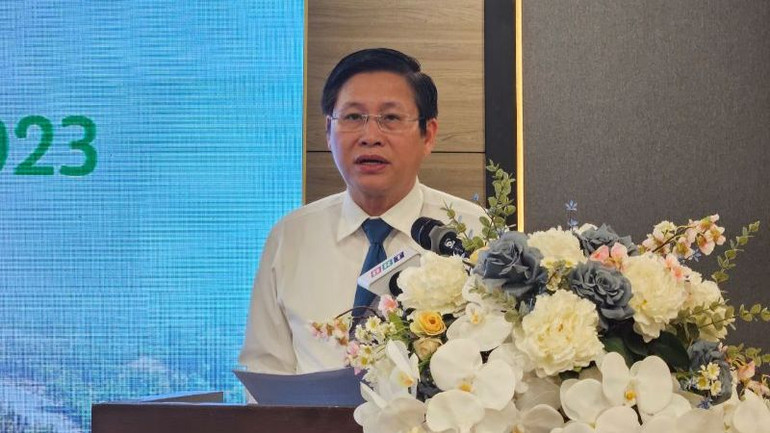 Ông Lê Ngọc Khánh Phó Chủ tịch Ủy ban nhân dân tỉnh Bà Rịa-Vũng Tàu phát biểu tại Diễn đàn.