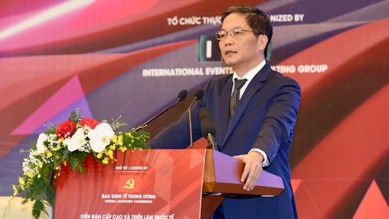 Trưởng Ban Kinh tế Trung ương Trần Tuấn Anh phát biểu khai mạc diễn đàn. Trưởng Ban Kinh tế Trung ương Trần Tuấn Anh phát biểu khai mạc diễn đàn.