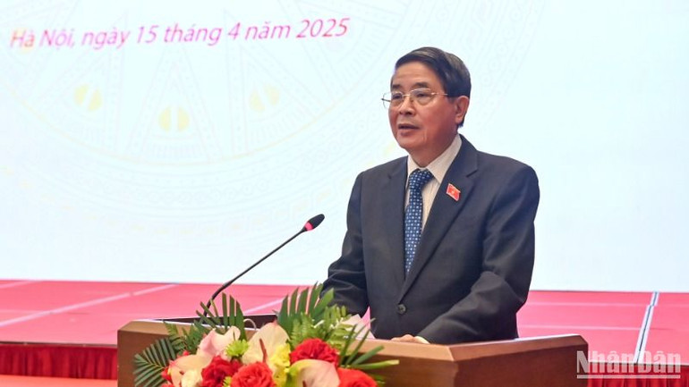 Phó Chủ tịch Quốc hội Nguyễn Đức Hải phát biểu tổng kết công tác tổ chức. (Ảnh: Duy Linh)