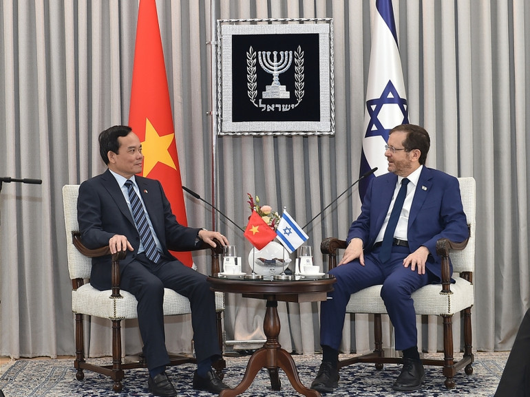 Phó Thủ tướng Trần Lưu Quang hội kiến Tổng thống Israel.