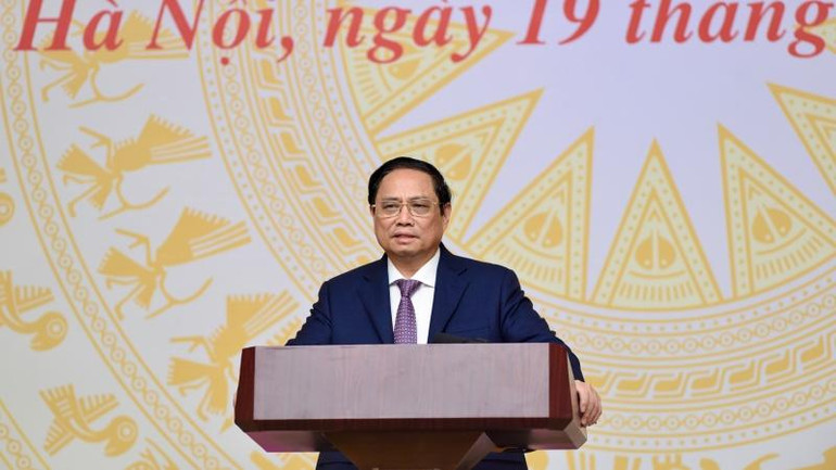 Thủ tướng Phạm Minh Chính phát biểu tại buổi gặp mặt. (Ảnh: Trần Hải) Thủ tướng Phạm Minh Chính phát biểu tại buổi gặp mặt. (Ảnh: Trần Hải)