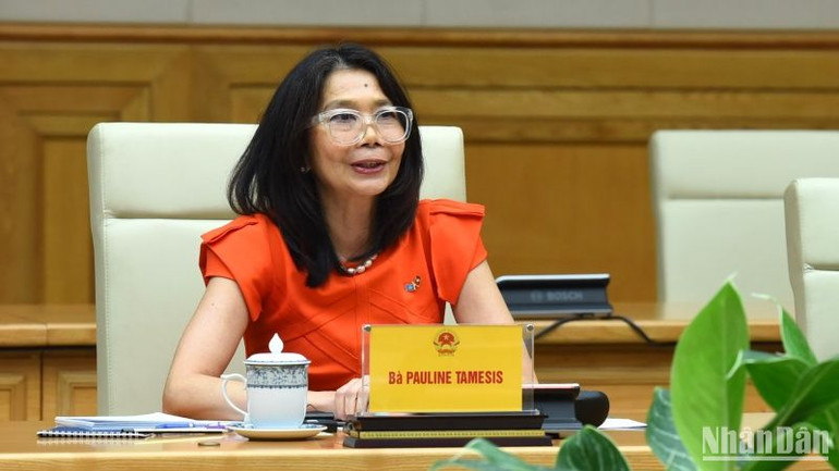 Bà Pauline Tamesis Điều phối viên thường trú Liên hợp quốc tại Việt Nam phát biểu.