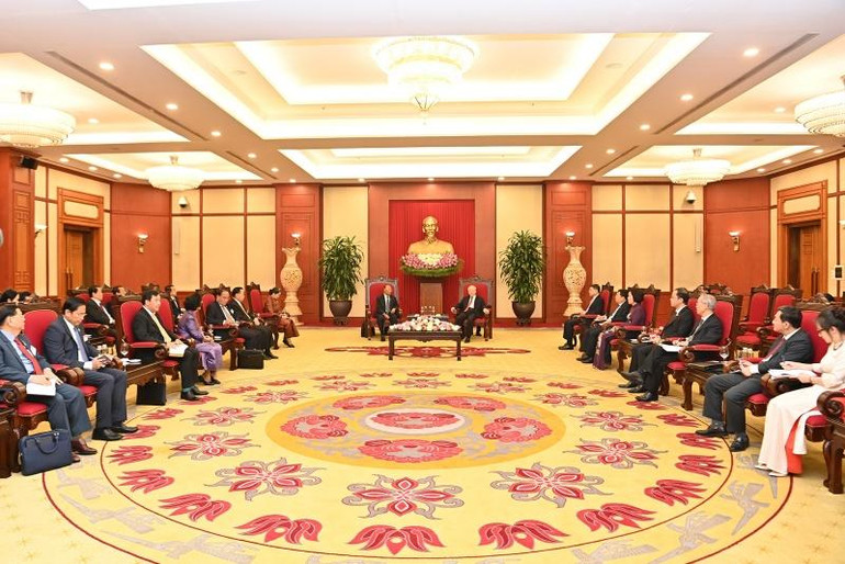 Quang cảnh buổi tiếp tại Trụ sở Trung ương Đảng.