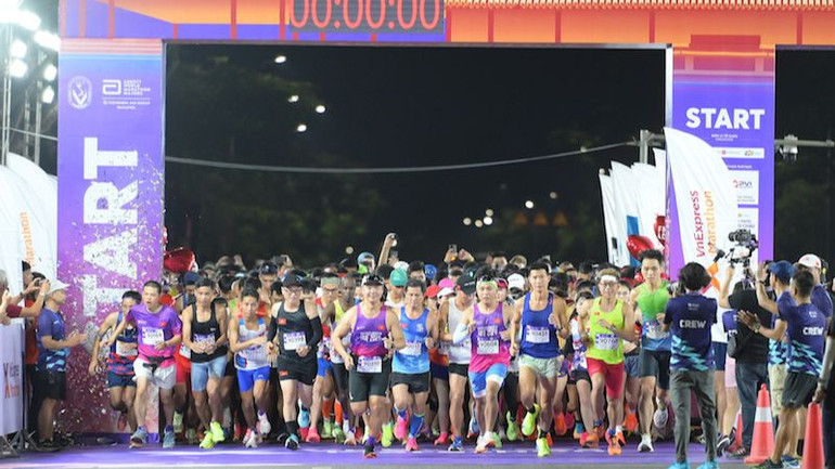 Giải VnExpress Marathon đã tổ chức tại nhiều tỉnh, thành phố trên cả nước, trong ảnh là giải tổ chức tại thành phố Huế năm 2024. (Ảnh: Ban tổ chức cung cấp)