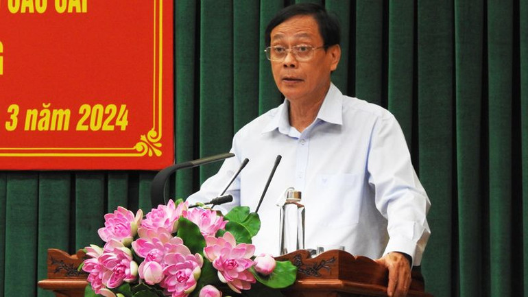 Bí thư Tỉnh ủy Ninh Thuận Nguyễn Đức Thanh phát biểu kết luận Hội nghị.