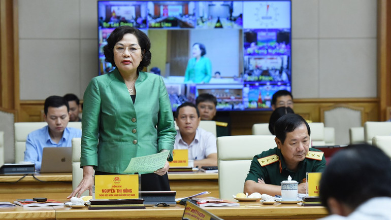 Thống đốc Ngân hàng Nhà nước Nguyễn Thị Hồng phát biểu tại Hội nghị.