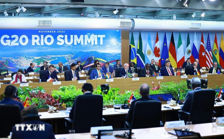 Phiên thảo luận “Cải cách các thể chế quản trị toàn cầu”. (Ảnh: Dương Giang/TTXVN) Phiên thảo luận “Cải cách các thể chế quản trị toàn cầu”. (Ảnh: Dương Giang/TTXVN)