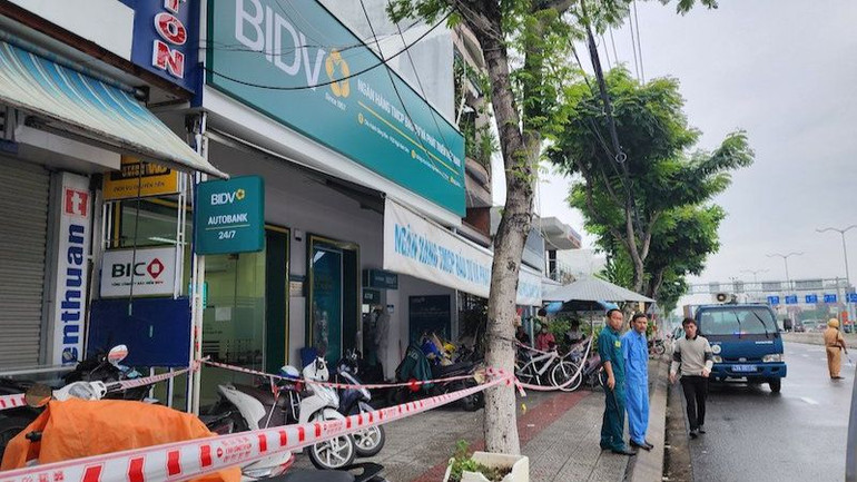 Chi nhánh ngân hàng nơi xảy ra vụ cướp chiều 22/11.