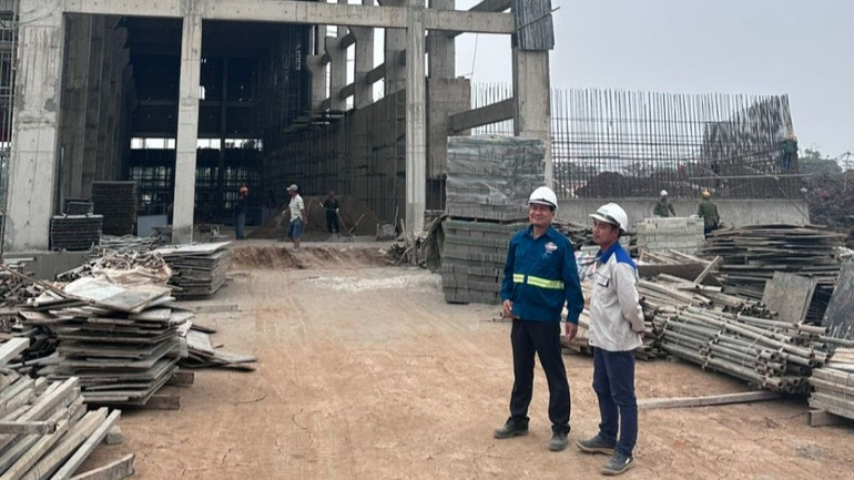 Đẩy nhanh tiến độ xây dựng Trạm bơm Nguyệt Đức.