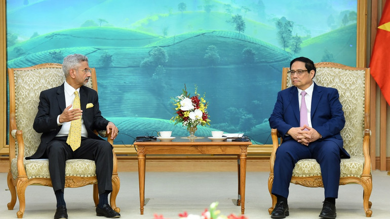 Thủ tướng Phạm Minh Chính tiếp Bộ trưởng Ngoại giao Ấn Độ Subramanyam Jaishankar. Thủ tướng Phạm Minh Chính tiếp Bộ trưởng Ngoại giao Ấn Độ Subramanyam Jaishankar.