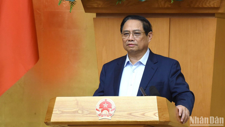Thủ tướng Phạm Minh Chính phát biểu ý kiến tại phiên họp.