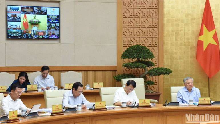 Các thành viên Chính phủ tham dự phiên họp. (Ảnh: Trần Hải)