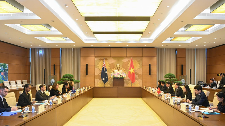 Quang cảnh buổi tiếp tại Nhà Quốc hội. (Ảnh: DUY LINH)