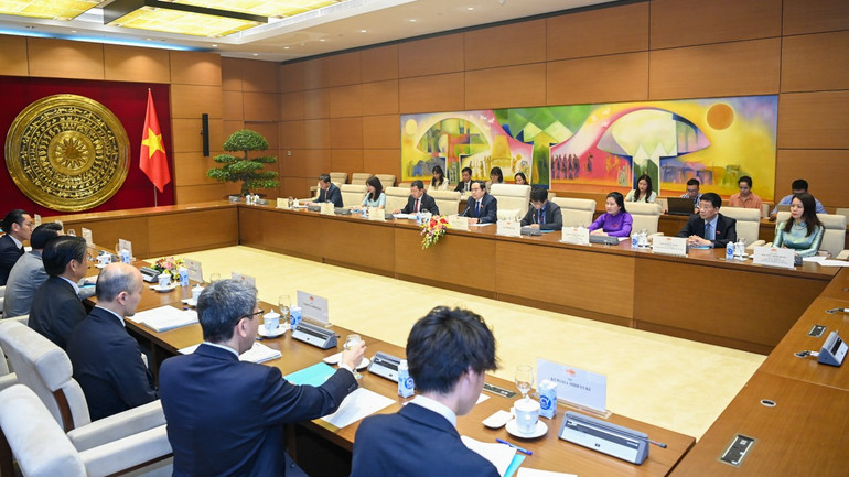 Quang cảnh buổi tiếp tại Nhà Quốc hội.