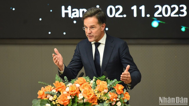 Thủ tướng Hà Lan Mark Rutte phát biểu tại Diễn đàn.