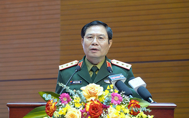 Phát biểu ý kiến tại buổi lễ, Thượng tướng Nguyễn Tân Cương nhiệt liệt biểu dương tinh thần trách nhiệm, kết quả thực hiện nhiệm vụ của Đoàn công tác.