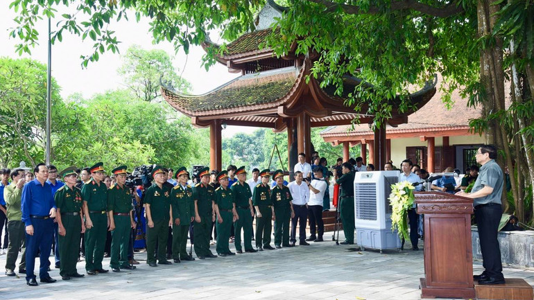 Thủ tướng Phạm Minh Chính phát biểu ý kiến tại buổi lễ. Thủ tướng Phạm Minh Chính phát biểu ý kiến tại buổi lễ.