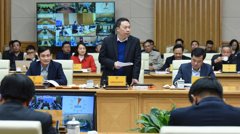 Đại diện lãnh đạo Bộ Thông tin và Truyền thông phát biểu.