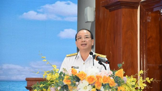 Đại tá Nguyễn Thanh Trúc phát biểu tại buổi lễ. Đại tá Nguyễn Thanh Trúc phát biểu tại buổi lễ.