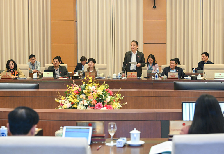 Chủ nhiệm Ủy ban Pháp luật Hoàng Thanh Tùng phát biểu ý kiến tại phiên họp. (Ảnh: Duy Linh)