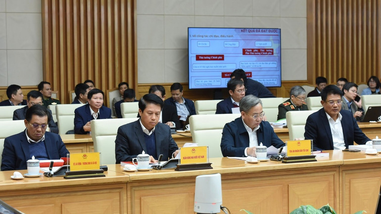 Đại diện các bộ, ngành, địa phương dự Hội nghị tại Trụ sở Chính phủ.