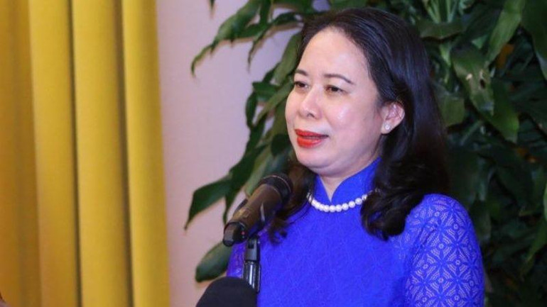 Phó Chủ tịch nước Võ Thị Ánh Xuân phát biểu ý kiến tại buổi tiếp.