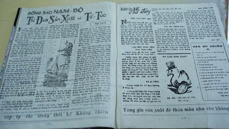 Trang nội dung tờ tin Mặt trận Kinh tế số 2 xuất bản tháng Chạp năm 1948.