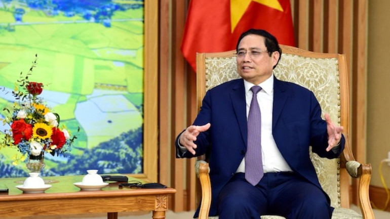 Thủ tướng Phạm Minh Chính phát biểu tại buổi tiếp.