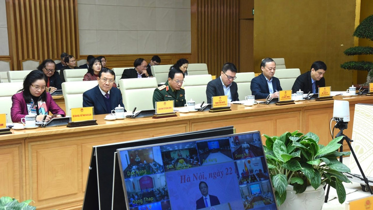 Các đại biểu tham dự Hội nghị trực tuyến về phát triển các ngành công nghiệp văn hoá Việt Nam.