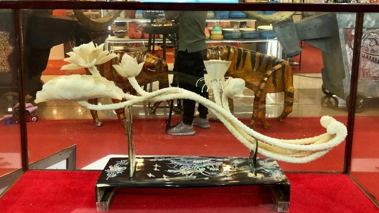 Các sản phẩm đoạt giải năm 2022 được trưng bày tại Hội chợ Hanoi Gift Show.