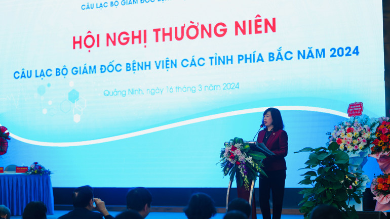 Bộ trưởng Y tế Đào Hồng Lan phát biểu tại Hội nghị.