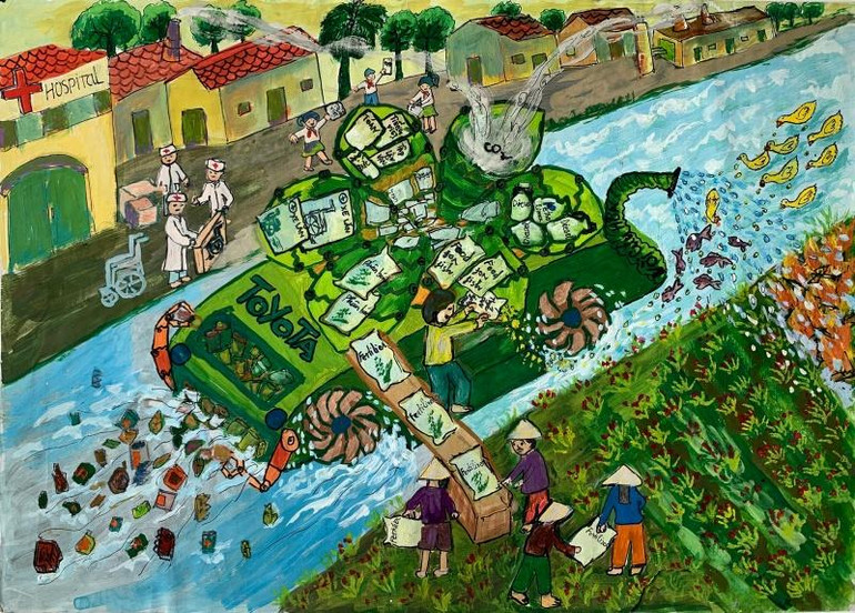 Tranh đạt giải Nhất 2021 - ô-tô Toyota đa năng.