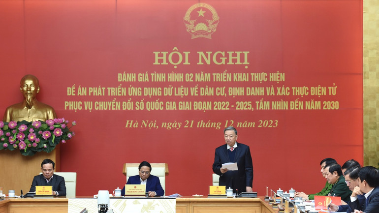 Bộ trưởng Công an Tô Lâm phát biểu.