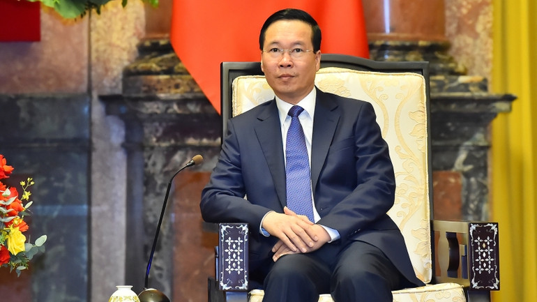 Chủ tịch nước Võ Văn Thưởng phát biểu tại buổi tiếp. Chủ tịch nước Võ Văn Thưởng phát biểu tại buổi tiếp.