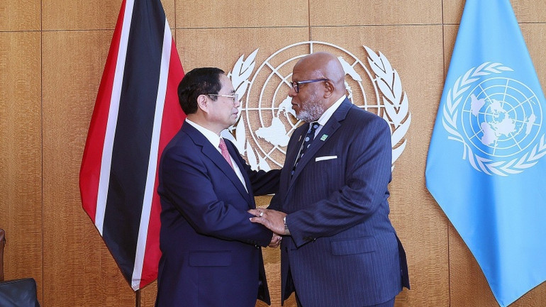 Thủ tướng Chính phủ Phạm Minh Chính gặp Chủ tịch Đại hội đồng Liên hợp quốc khóa 78.