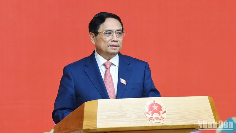 Thủ tướng Phạm Minh Chính phát biểu. Thủ tướng Phạm Minh Chính phát biểu.