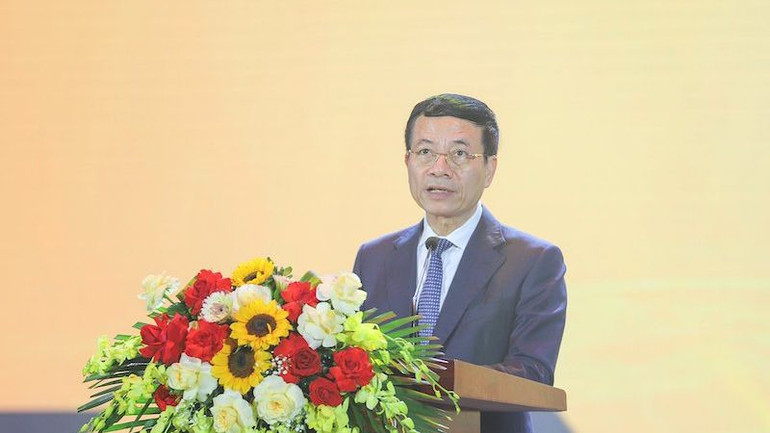 Bộ trưởng Nguyễn Mạnh Hùng phát biểu khai mạc Diễn đàn. Bộ trưởng Nguyễn Mạnh Hùng phát biểu khai mạc Diễn đàn.