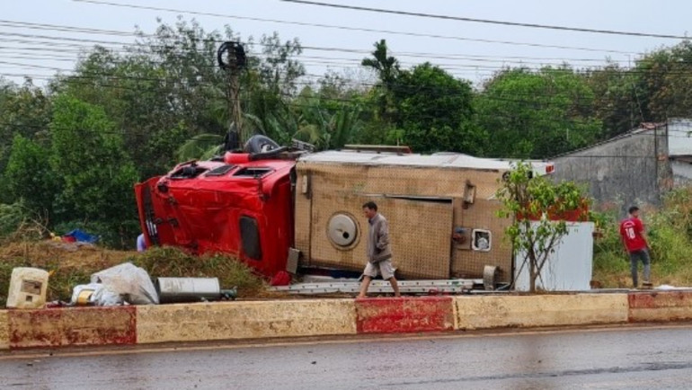 Hiện trường vụ tai nạn. (Ảnh: Công an cung cấp)